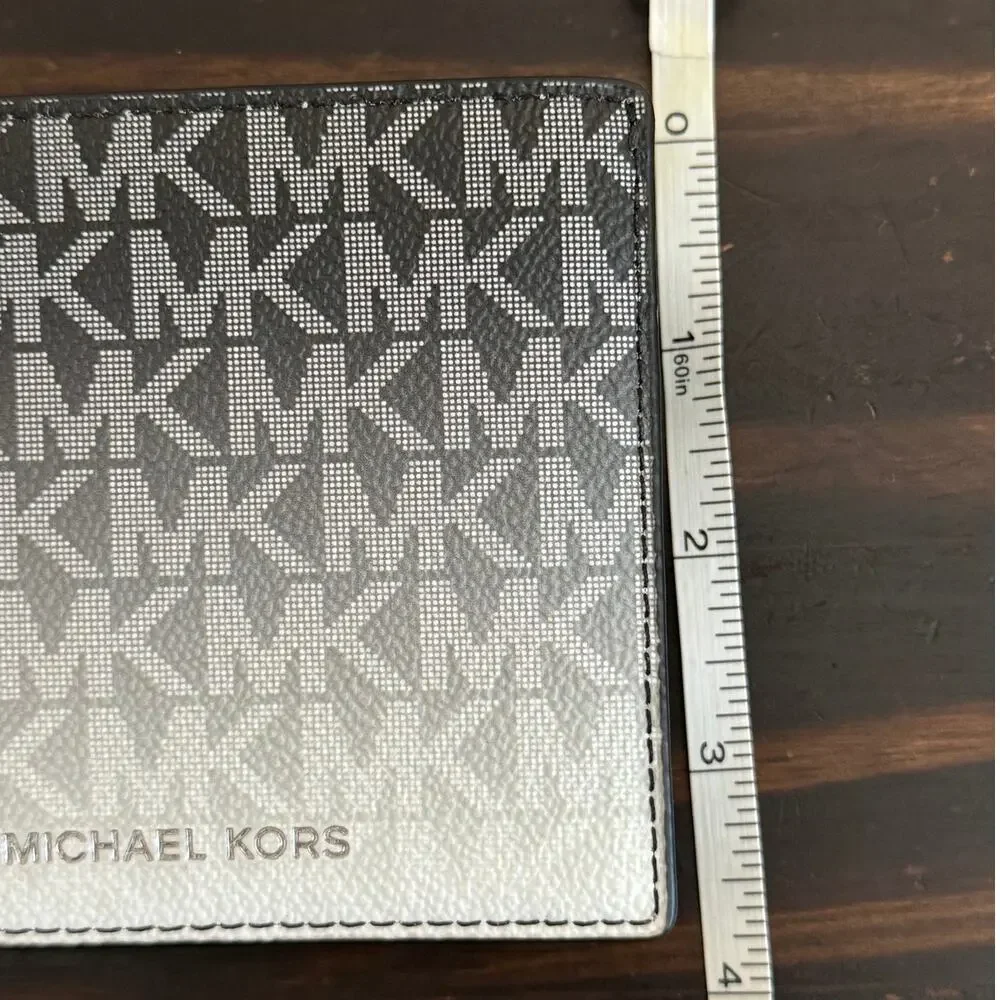 Michael Kors Cooper Black to White Ombre Logo Bi-Fold Wallet